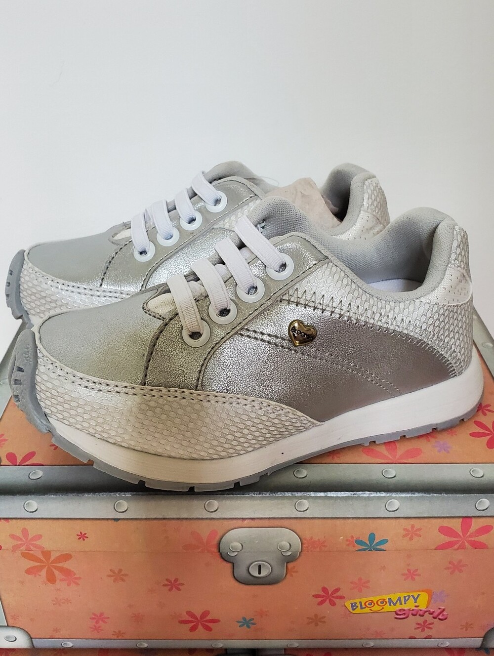 Girl's Silver Metallic Fashion Sneakers